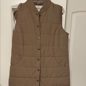 Coldwater Creek Tan Quilted Vest